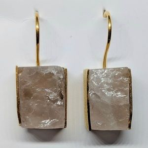 Raw quartz earrings